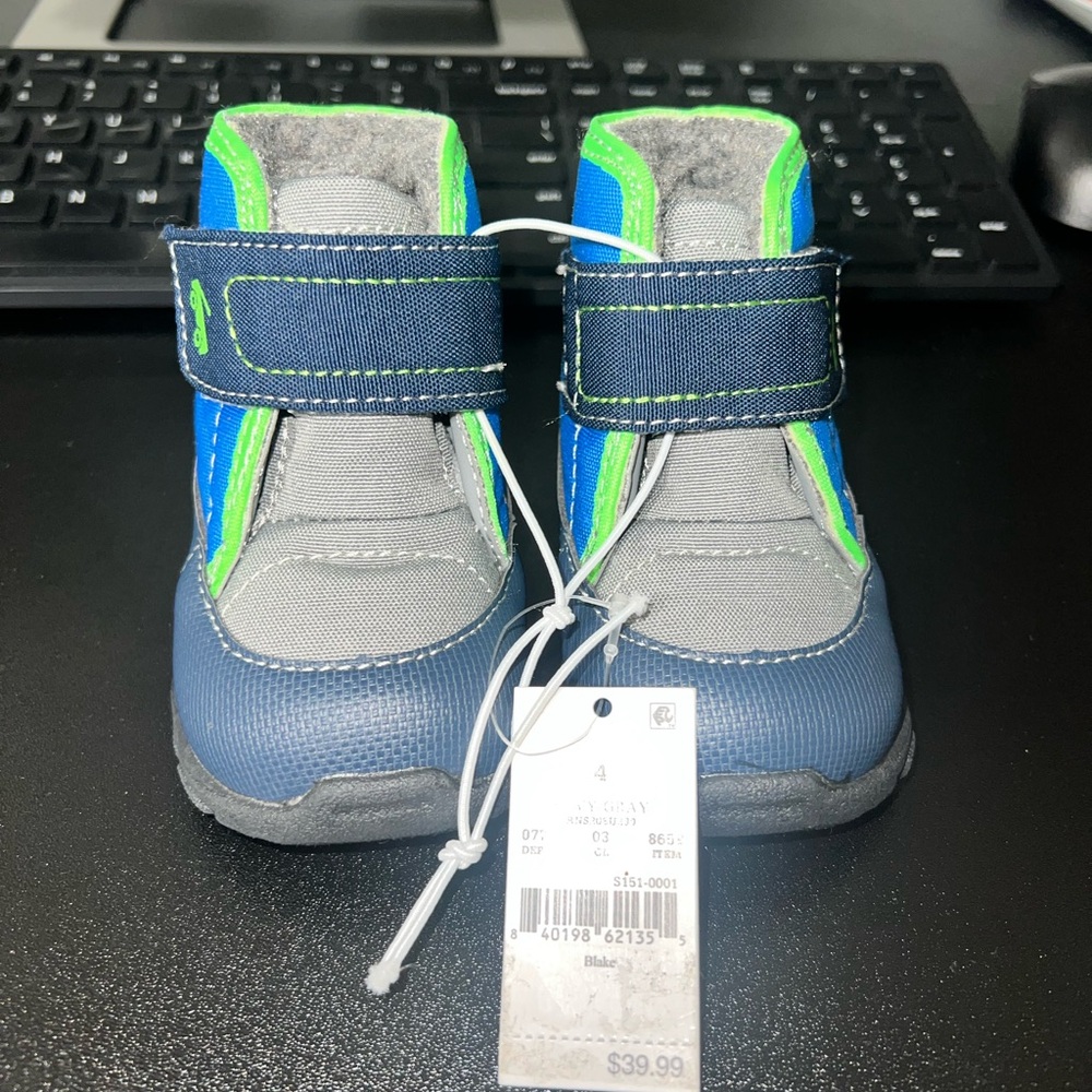 See Kai Run Navy, Gray & Green Toddler Velcro Boots